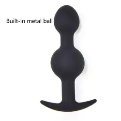 Новый черный анальный Секс-игрушки Силиконовые анальные шарики Butt Вилки металлический шар внутри приспособление для тренировки мускул