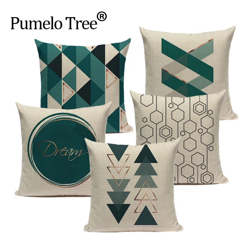 ZWJD Fodera per Cuscino Decorativa in Lino 50x50 Set di 4 Fodere per