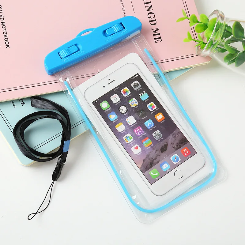Wholesale free shipping Waterproof Mobile Phone Bags Diving Swimming Luminous Cell Phone Pouch