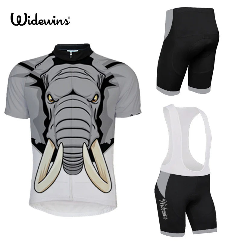big elephant Skull Mens Cycling Jerseys Bike Sports Short Sleeves Ropa