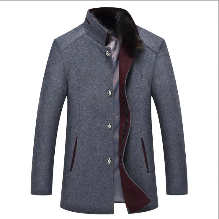 Мужские зимние толстые шерстяные куртки, мужские повседневные Модные приталенные деловые повседневные куртки больших размеров