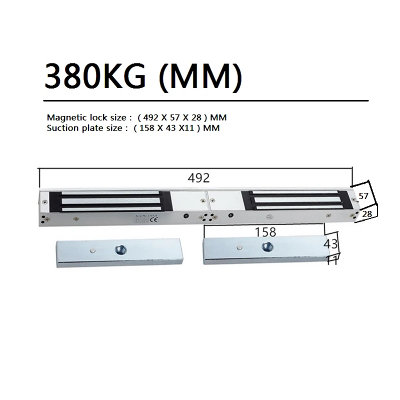 Двойной двери 12 В-24 В Электрический магнитный замок 280 кг/617lb электромагнитный замок усилие для офиса двери Система контроля доступа