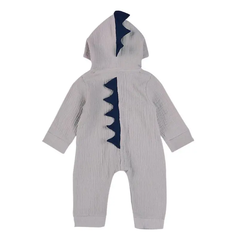 Детский комбинезон; Одежда для новорожденных; Детский костюм динозавра на Хэллоуин; Детский комбинезон; комплект одежды из хлопка; милый детский комбинезон - Цвет: Серебристый