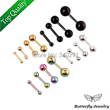 Free shipping Punk Fashion Stainless Steel Barbell Earring Piercing Ear bone nail Titanium Dumbbell Earrings | Украшения и