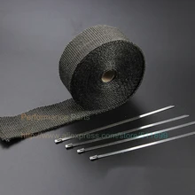 Титановый выхлоп заголовок лента термическая 2 ''x 50'(15 м) рулон с устойчивая к корозии лента комплект в черном