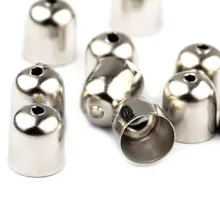 С металлической кисточкой Кепка 5 мм/6 мм/8 мм/10 мм родием Цвет кожа Cord Jewelry findings 50 шт