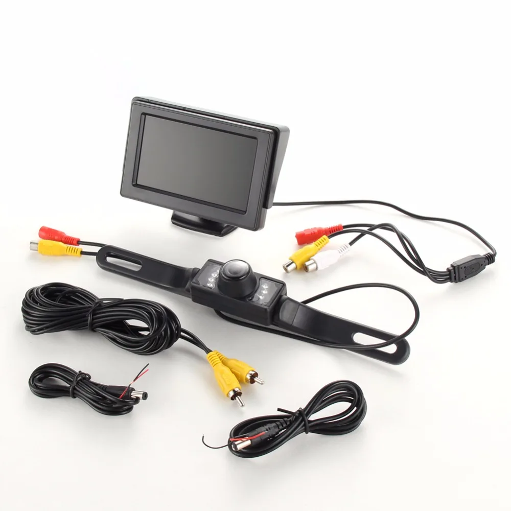 

4.3" TFT LCD Car Monitor 7 IR LED Reversing Night Vision Rearview Camera Car-styling Dash Cam Rear View Kit for Automobiles 12V