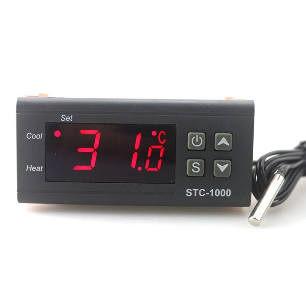 STC-1000 цифровой термостат контроллер температуры для инкубатора два реле Выход светодиодный 110 В 220 В, 12 В, 24 В постоянного тока, 10A тепла круто