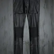 27-44 Для мужчин одежда мода GD DJ стилист личности панк Искусственная кожа Штаны Брюки Большие размеры певица костюмы