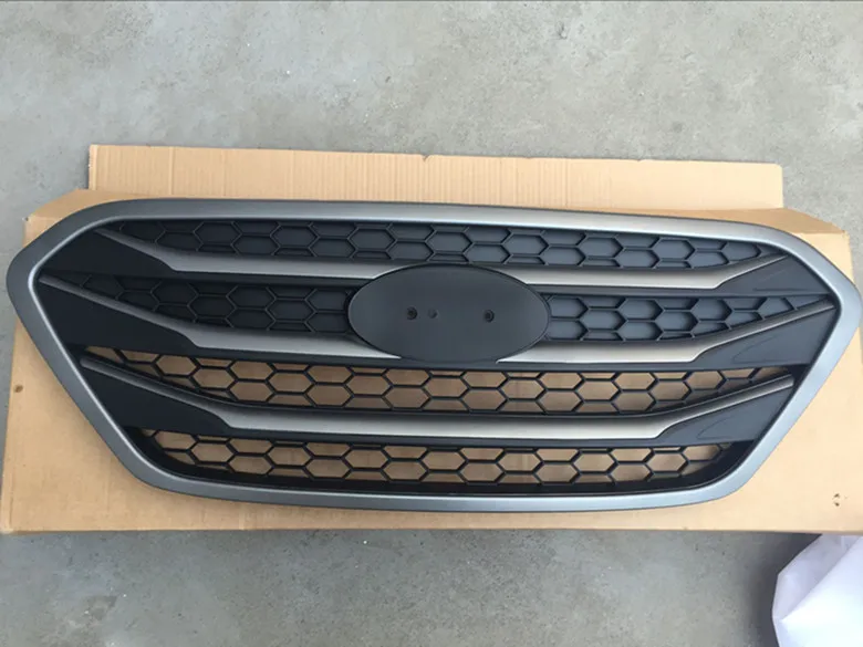 Автомобильный Стайлинг для hyundai ix35 2013- окружающей среды ABS передняя решетка отделка гоночных грилей отделка, автомобильный Стайлинг - Цвет: Серый