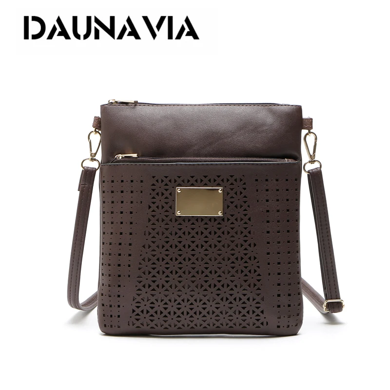 

DAUNAVIA brand Hollow Out Flower Envelope Bag Small Women Leather Crossbody bag Shoulder bag designer Messenger bag for women