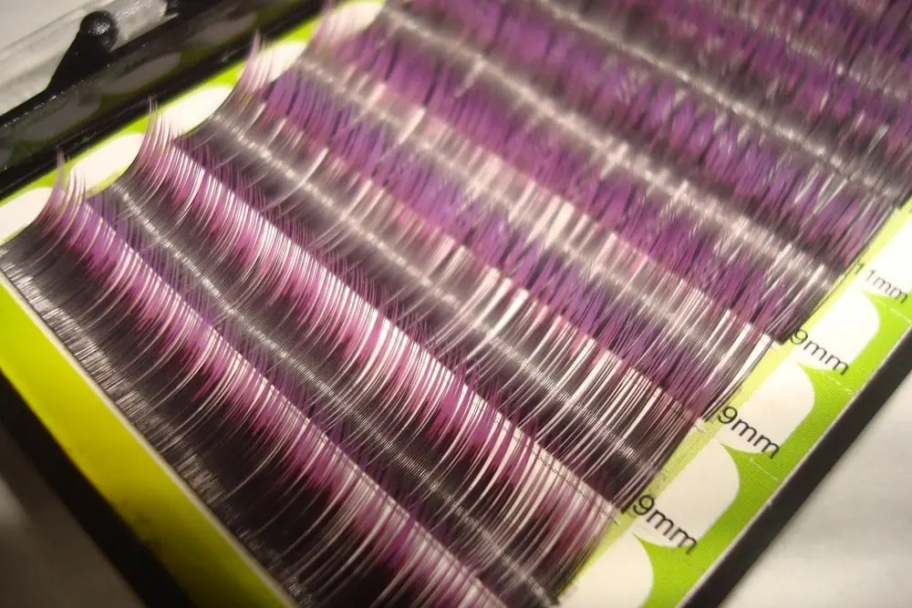 

12Lines Multiple Size Two-tone Purple Mink eyelashes Double Color Mink eyelashes-Free shipping