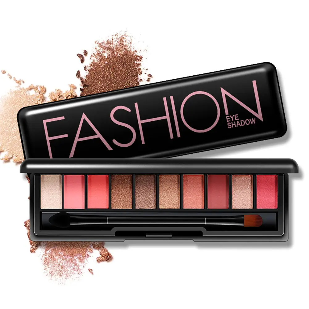

New Hot 10 Colors Eyeshadow Palette With Makeup Brush Matte Shimmer Long Lasting Eye Shadow Natural Eyes Cometic Tool