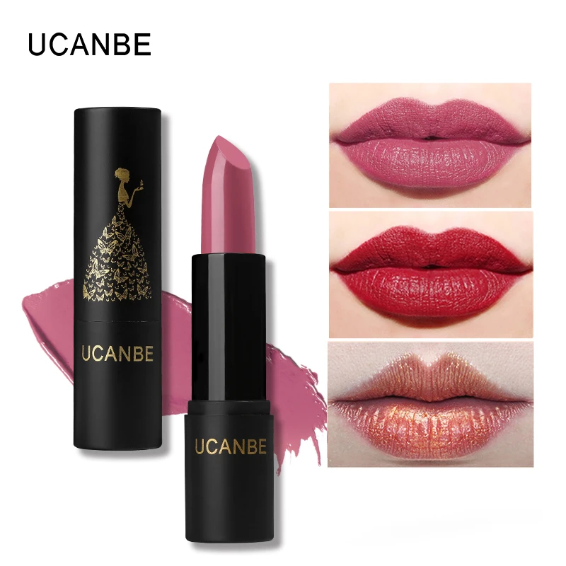 

UCANBE 8 Colors Moisturizing Smooth Lipsticks Makeup Matte Shimmer Natural Long Lasting Waterproof Lip Stick Gloss Cosmetics