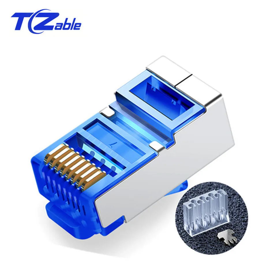 Разъем RJ45 Cat6 8P8C 6U позолоченный модульный Ethernet кабель обжимная головка сеть RJ 45