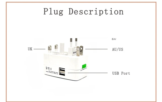 New 2USB Charging Port  Universal Worldwide Convenient Travel Wall Charger Power UK AU US EU Plug Adapter Adapter free shipping (5)