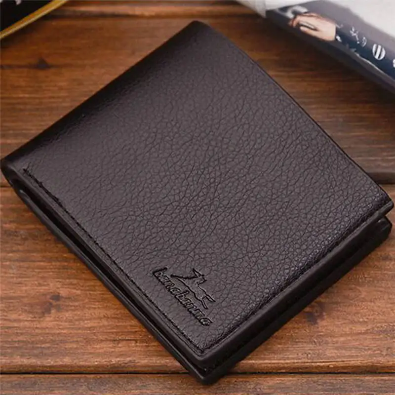  Men Solid Color Vintage Open Lichee Pattern Multi Card Position Wallet clutch portfel cuzdan billetera carteira 40MA1209