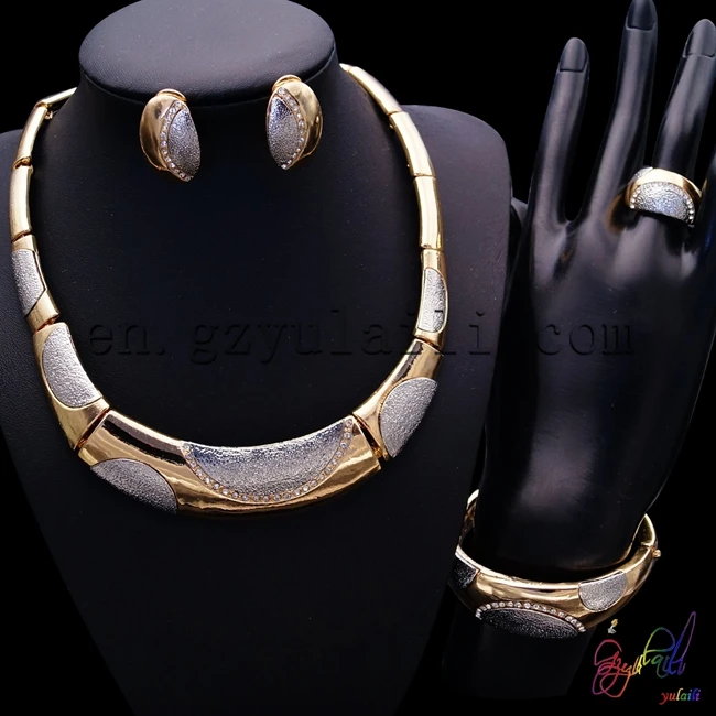 

Free Shipping High Quality Necklace Set Jewelry Round Statement Anniversary Copper Alloy Four Jewelry Set