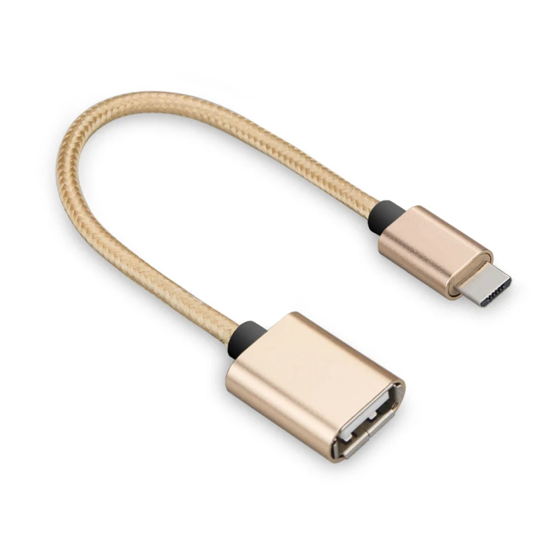Кабель usb type-C для USB OTG адаптер для Xiaomi mi 5X mi Max 2 mi 6/mi 5C huawei P20 Pro OTG type-c кабель для передачи данных USB C - Цвет: Gold