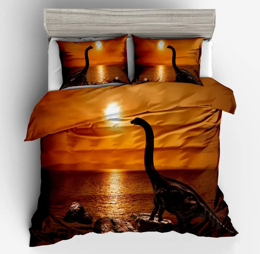 حار بيع الديناصورات 3d المطبوعة مجموعات الفراش المفرش التوأم كامل الملكة الملك حجم حاف الغطاء المخدة المنسوجات نوم الكبار