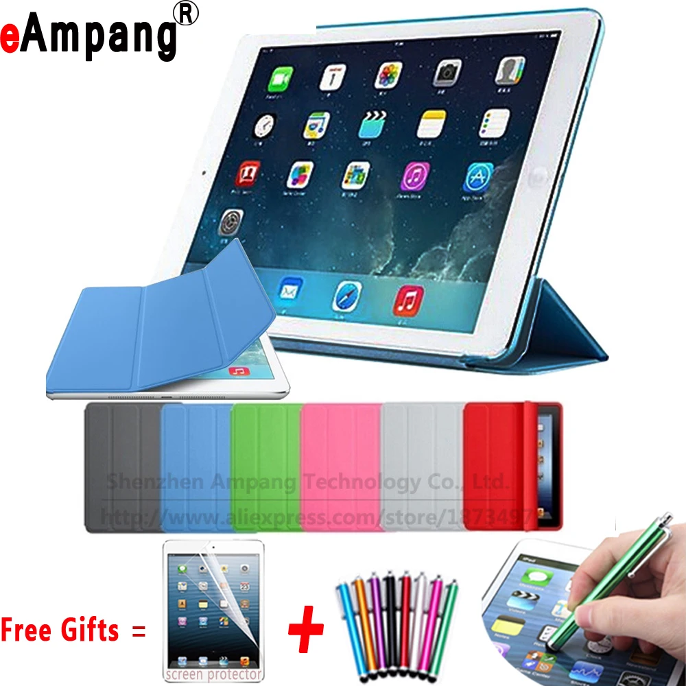 

Magnetic Auto Sleep Wake Up Leather Split Smart Shell Cover Case for Apple iPad Air 1 iPad 5 9.7 inch Coque Capa Funda+Pen+Film