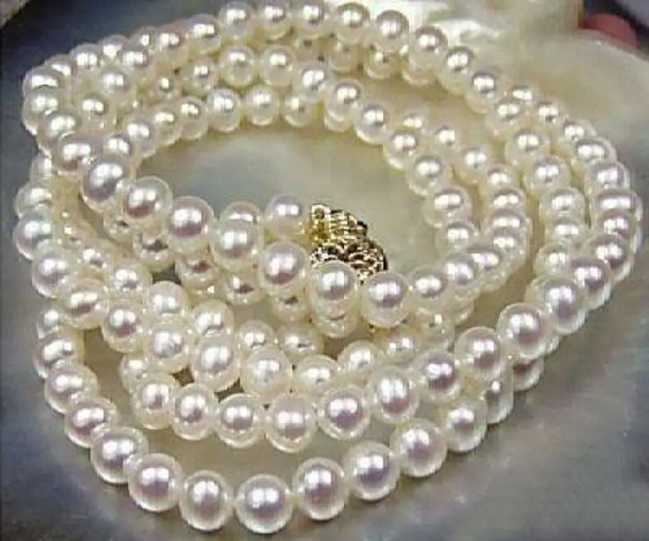 Natural AAA Round 8-9mm South Sea White Pearl Necklace 25" 925silver