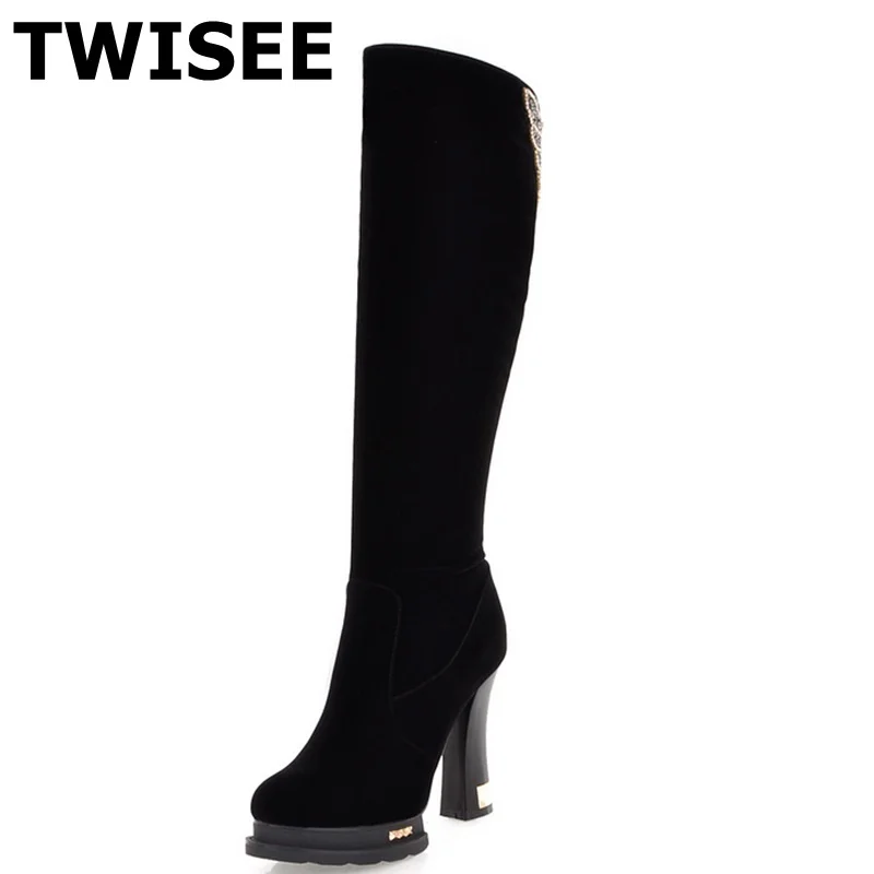 

women kenn high boots new style zapatos mujer round toe Pumps fashion woman casual shoes comfort hoof heels crystal