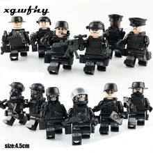 12 частей военного спецназа солдат строительные блоки фигуры носить оружие специальный полицейский строительный блок игрушка jm64