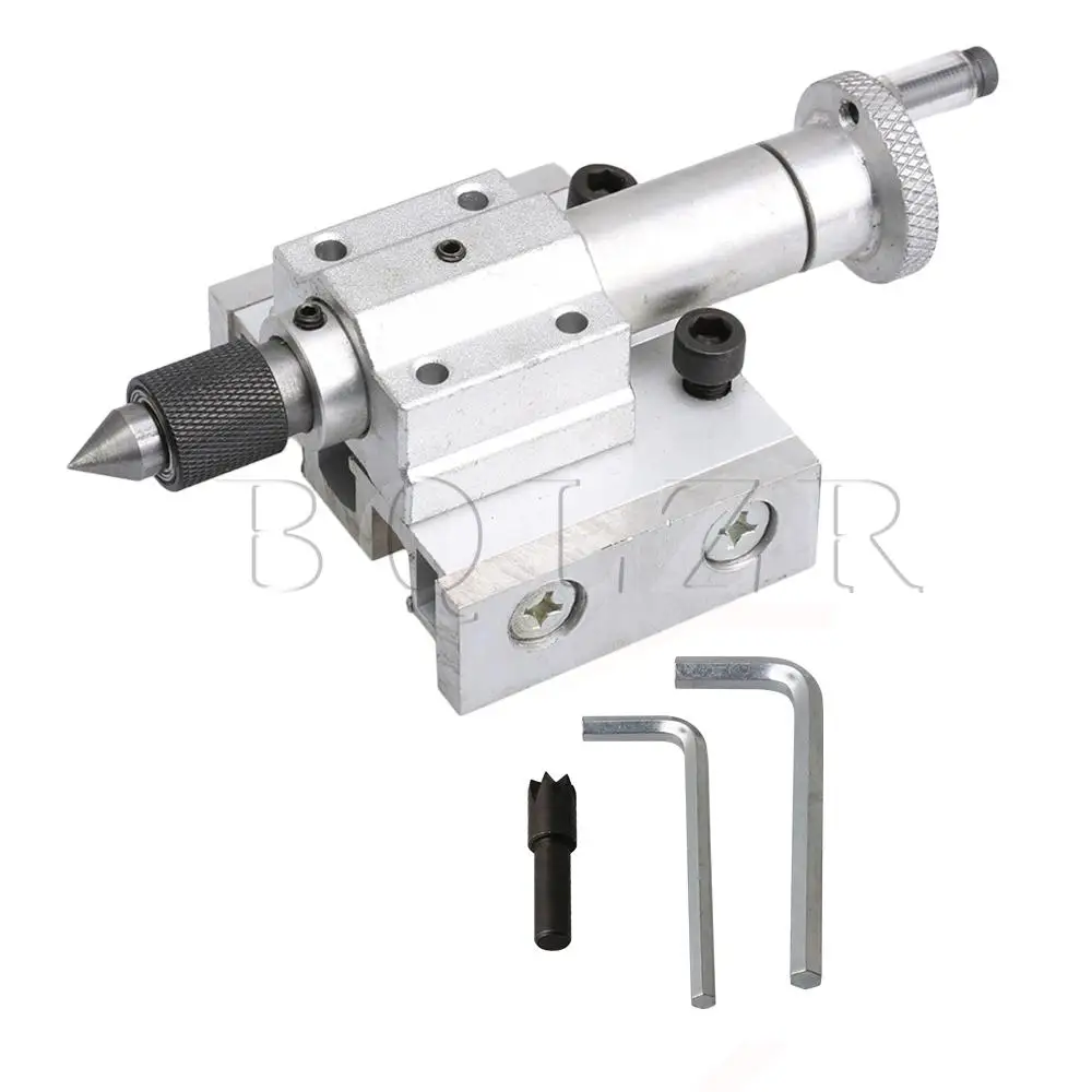 

BQLZR 14x7.3x4.9cm Metal Silver Micro Lathe Machines Adjustable Tailstock Puncher Industrial Processing Accessory