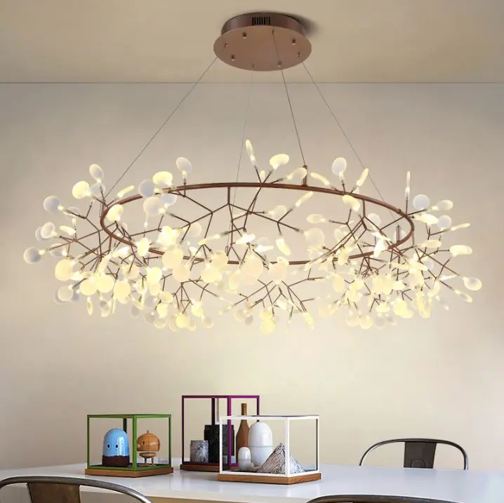 Люстра современный минималистичный гостиная ресторан Светлячок Скандинавское креативное искусство лист дизайнерский бар подвесной светильник