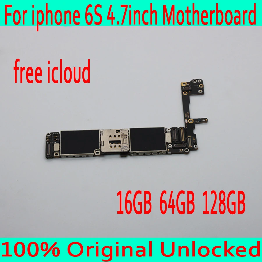 

Factory unlocked for iphone 6S 4.7inch Motherboard without Touch ID,Original unlocked for iphone 6S Mainboard+Chips,Good Tested