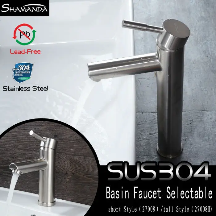 SUS304 нержавеющая сталь никель Матовый смесители для раковины различные стили одной ручкой горячей и холодной воды ванной смеситель для умывальника