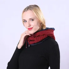 Для мужчин и женщин, мешковатый шарф, шапка, шапка, зимняя шапка для взрослых, теплые черепа, однотонные шарфы-кольца, зимняя шапка, Повседневная красная бархатная вязаная шапка с черепом