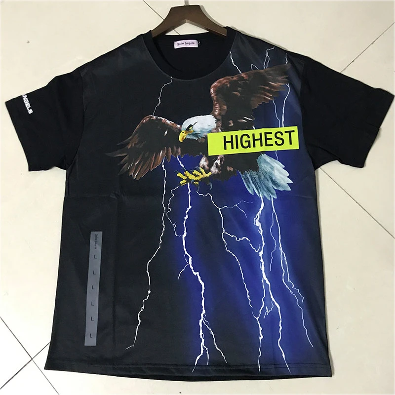 

Hip Hop Plam Angels T-Shirts Summer Hight Quality Casual Loose Plam Angels Tee Top Lightning Eagle Print Plam Angels T Shirt