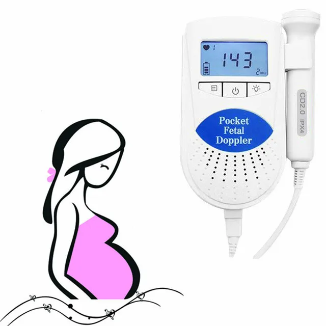 

CE FDA Approved Pocket Ultrasound Prenatal Baby Sound Monitor Fetal Doppler with display Baby Care for Household model