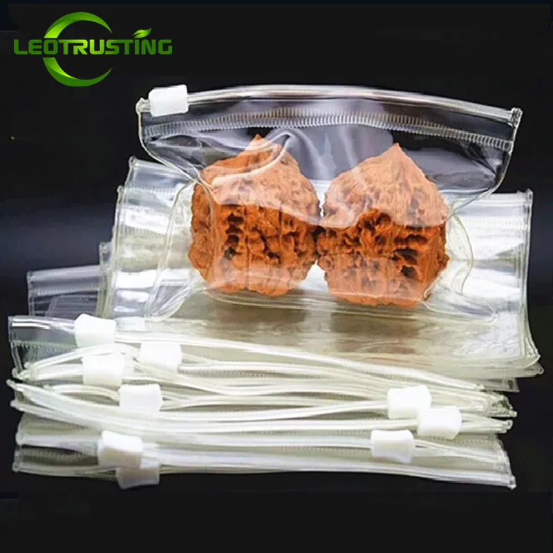 Leotrusting 50 шт. прозрачный пластиковый ПВХ ювелирный мешок на молнии