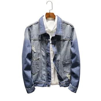 

2018 Fashion jacket spring New Jackets Casual Denim Jacket Men