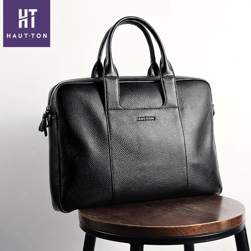 100% حقيقية حقيبة جلدية حقيبة الرجال Crossbody أكياس الرجال السفر 14 بوصة حقائب كتف حمل كمبيوتر محمول للأعمال حقائب يد