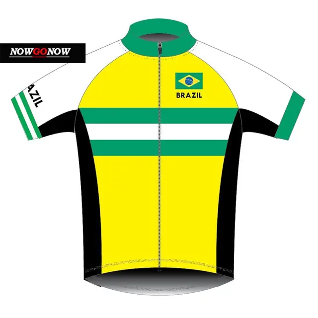 NEW cycling jersey Brazil flag national team men short sleeve summer pro bike