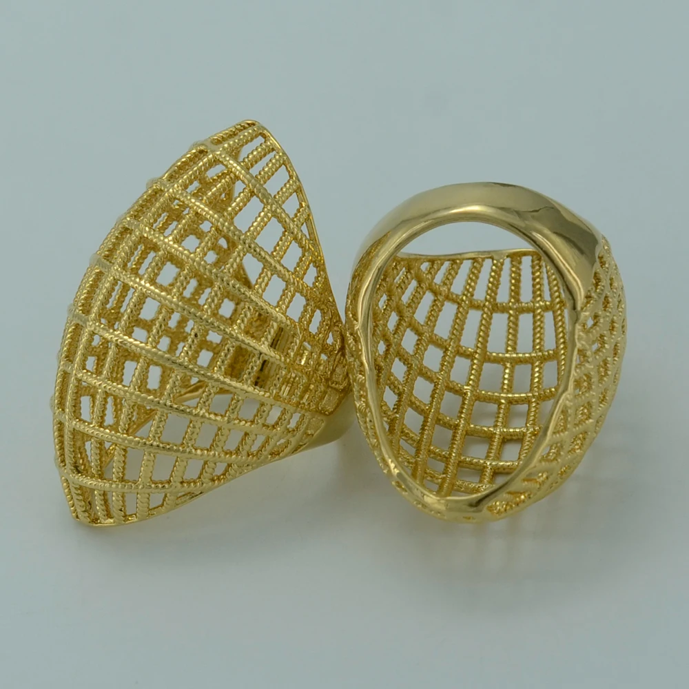 1 Piece / Ethiopian Gold Ring for Women,Gold Plated Eretrian Big Rings