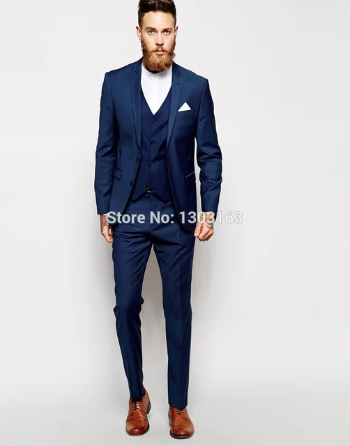 Custom Made Navy Blue Men Suit Tailor Bespoke Custom Made Navy Blue Men Suit Tailor Bespoke Wedding