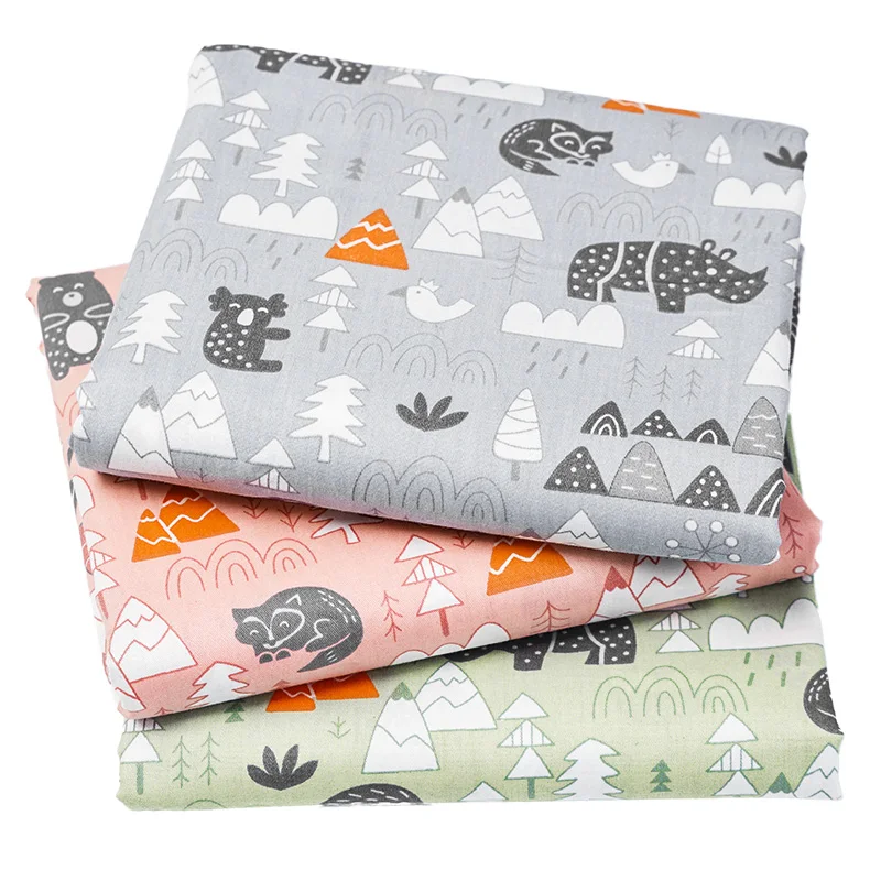 Саржевая хлопчатобумажная ткань с принтом для одежды DIY, саржевая ткань с мультипликационным принтом, материал для пошива постельных принадлежностей, повседневная одежда различных размеров C95