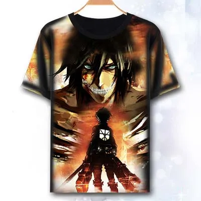 Футболка с надписью «Attack on Titan» футболка «Eren Jaeger» Аниме Косплей Костюм Модные мужские топы футболки
