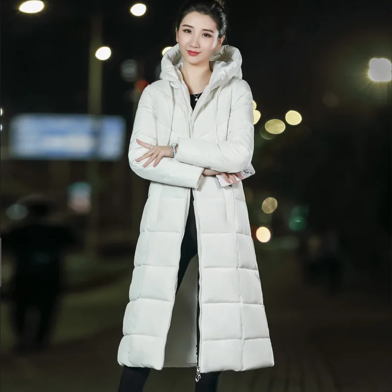 KUYOMENS 2018 Free Shipping Women Winter Jacket Hooded Collar Outwear Female Parka Coat Down Cotton Warm X-Long Parkas