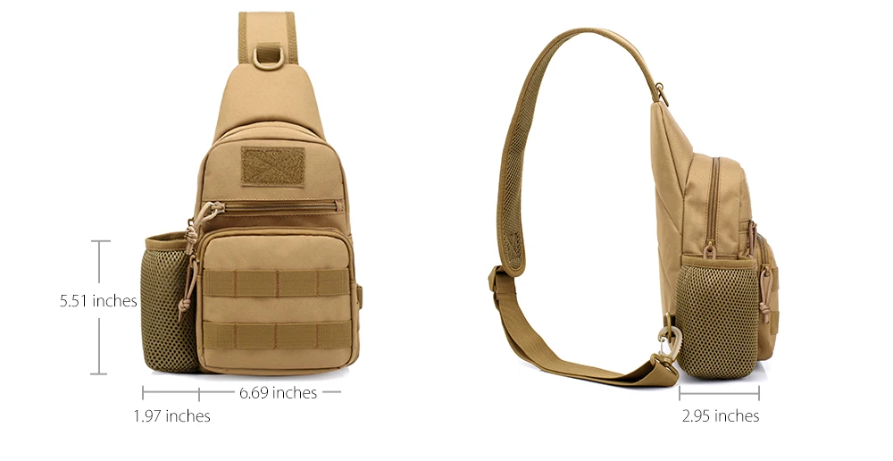 FreeKnight Tactical Molle Chest Pack Single Sling Shoulder Bag Crossbody Pouch