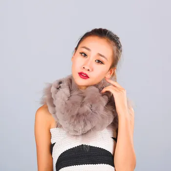 

Winter womens Real rex Rabbit Fur stole Wrap Muffler loop infinite rex rabbit fur scarf neckerchief