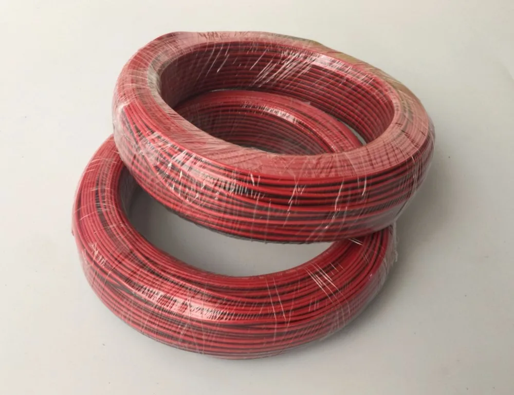 

UL LED Strip wires 100meters/lot for single color red&black 2pins cable wire extension AWG20 Standard