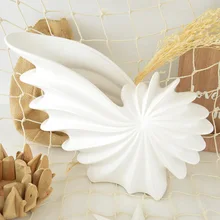 Белая керамическая креативная ракушка, ваза для цветов, домашний декор, ремесла, украшение комнаты, охладитель вина, цветочный горшок, фарфоровые статуэтки