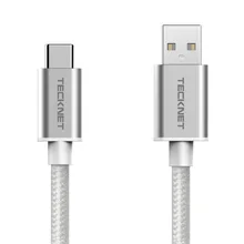 Фотография TeckNet Nylon Braided USB 3.0 Type C to Type A (USB A) 1M (3.3 feet) USB Fast Charging & Data Transfer Cable For huawei