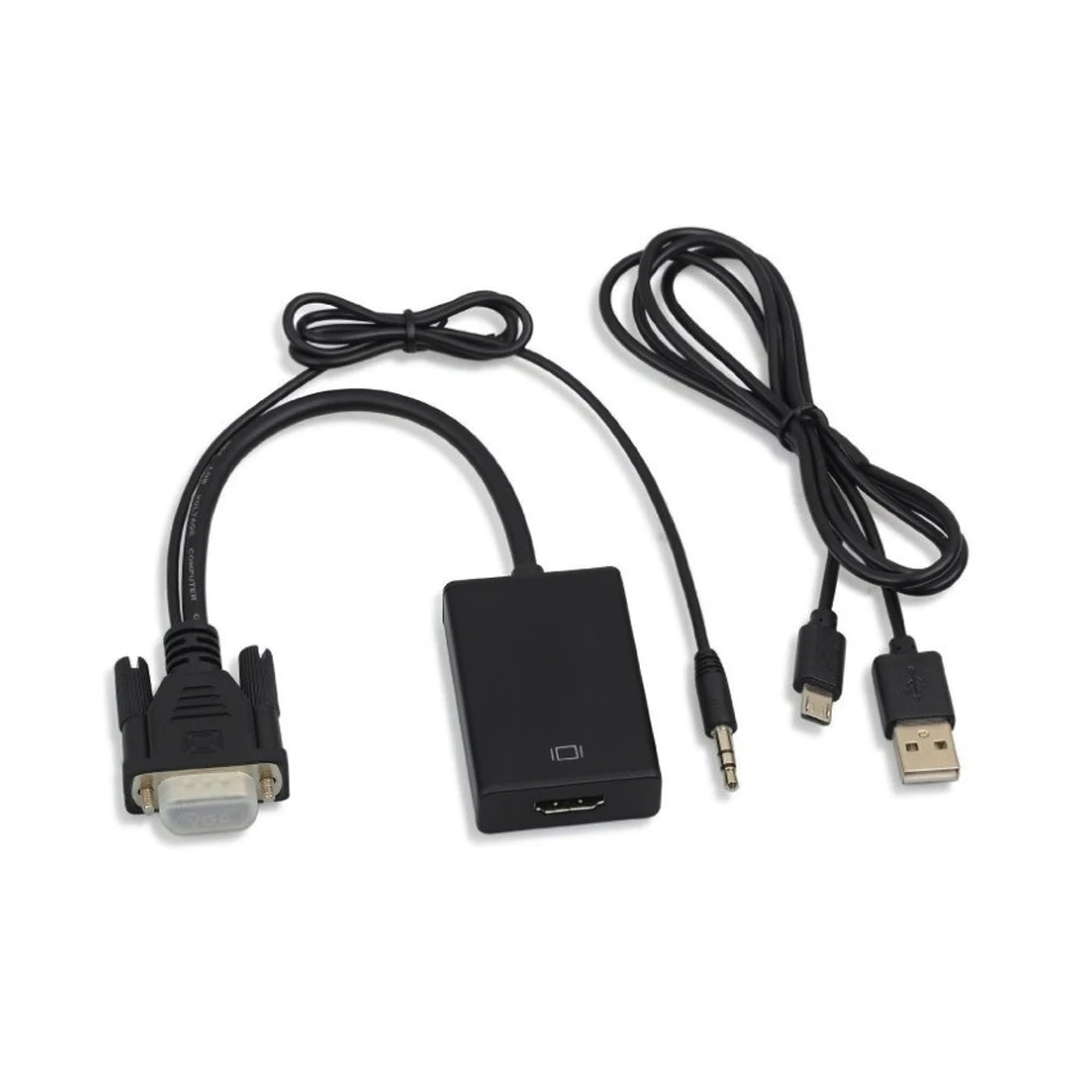 

VGA Male to HDMI Female Converter Adapter Cable With Audio Output 1080P VGA HDMI Adapter for PC laptop to HDTV Projector r10